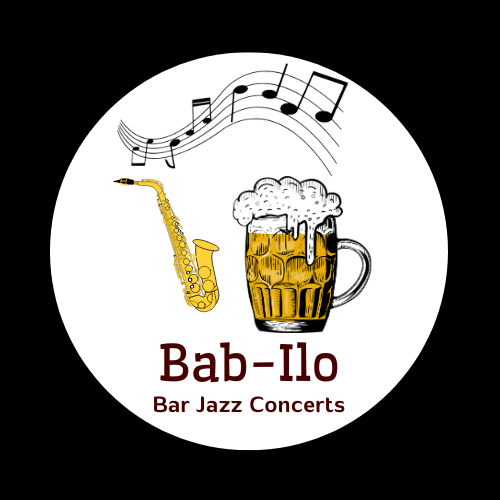 icone le Bab-Ilo icône du site babilojazzclub.com, représentant une bière, un saxophone, des notes de musique, et du texte "Bab-Ilo Bar Jazz Concerts"